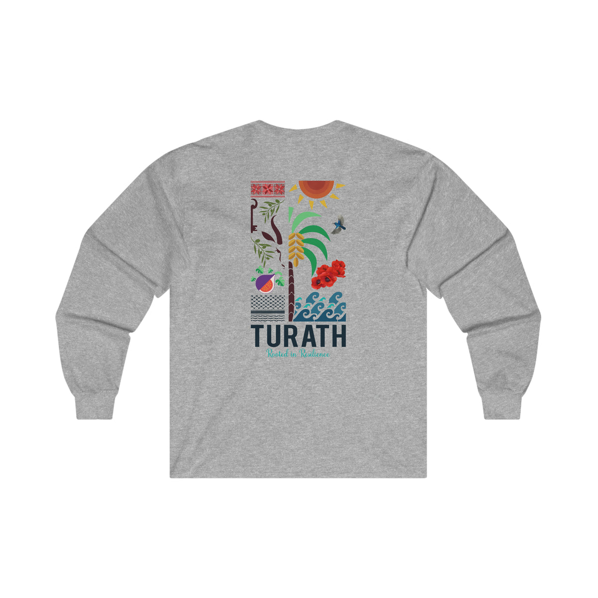 Turath Palestine LBL BK Long Sleeve Tee