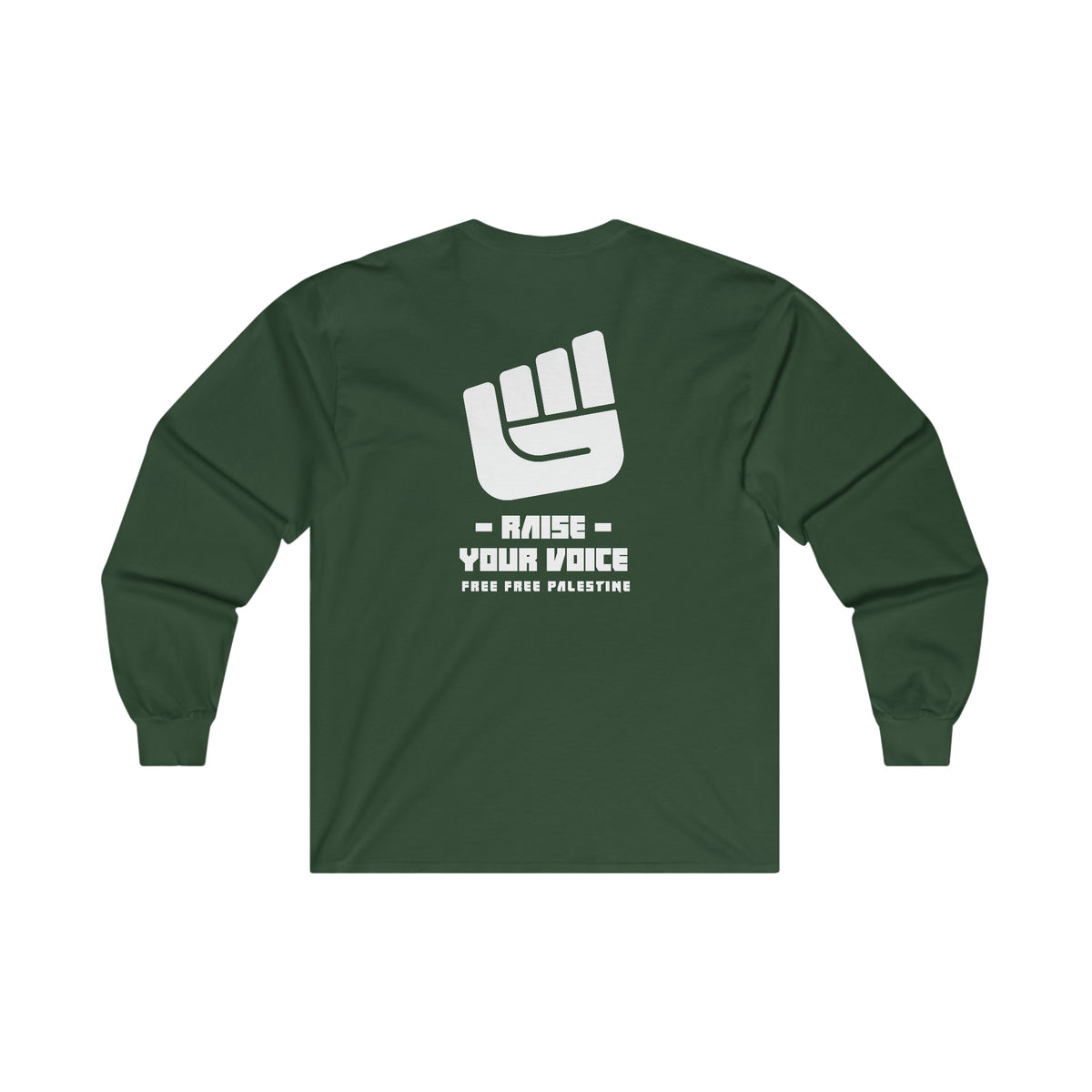 Free Free Palestine DGN WH Long Sleeve Tee