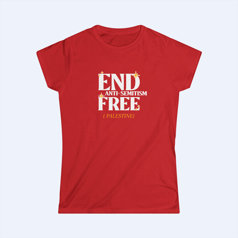 End Anti-Semitism Women DBL WH Tee